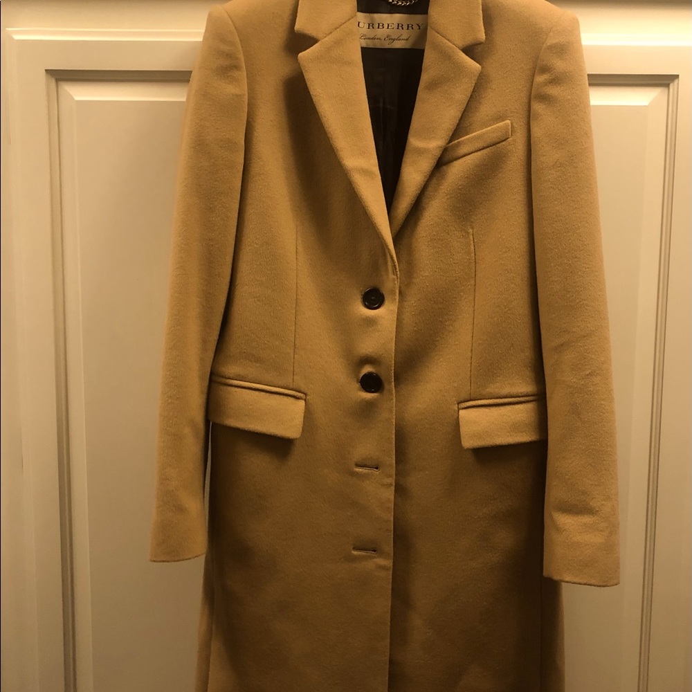 Authentic Burberry wool/cashmere long coat Camel.